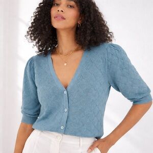 Wilfred Dainty Diamond Knit V-Neck Cardigan